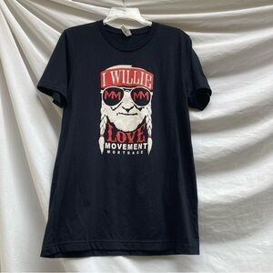 Willie lNelson Black T-Shirt, Size Medium